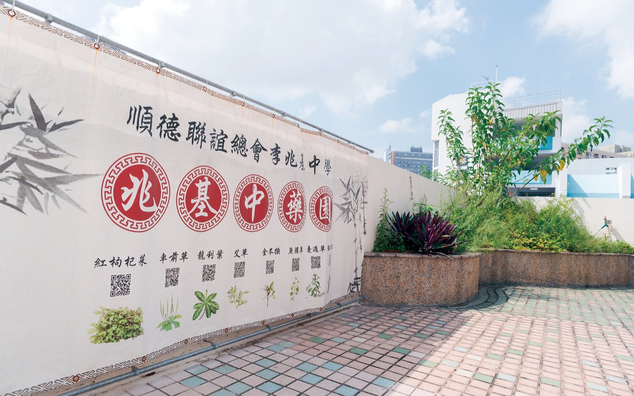 學校申請「優質教育基金」,籌辦了「兆基中藥園」